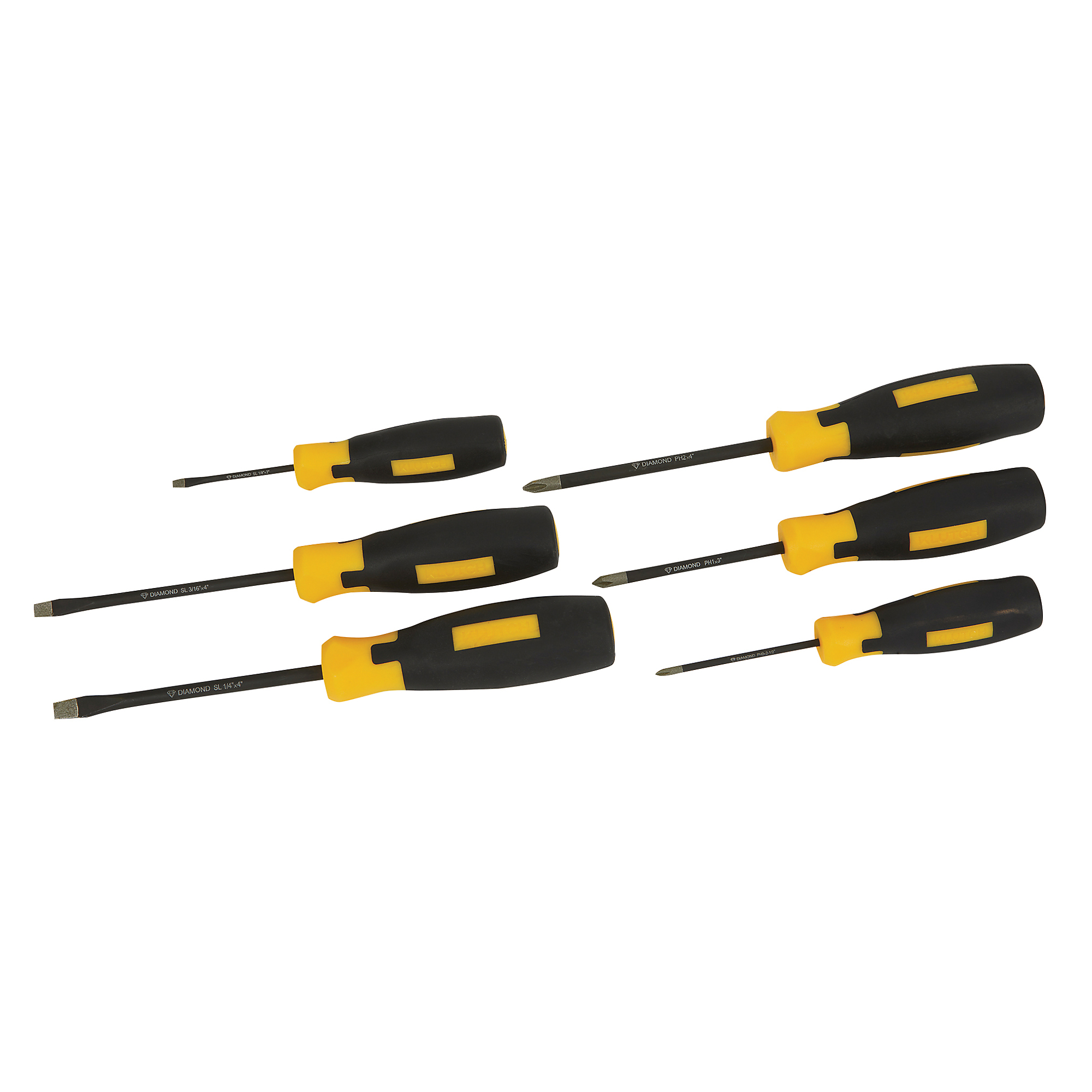 Klutch 6-Pc. Diamond Tip Combination Screwdriver Set